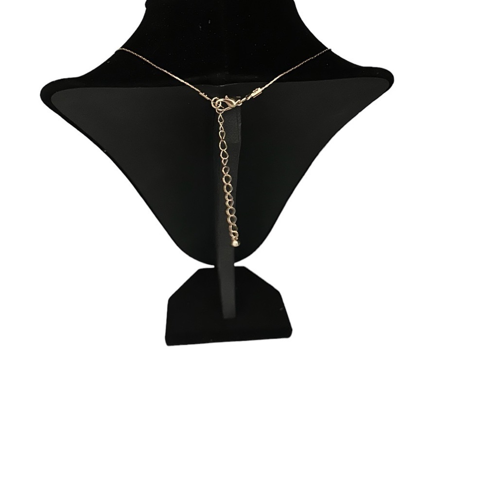 Unique thin gold chain irregular pink stone - Picture 4 of 4